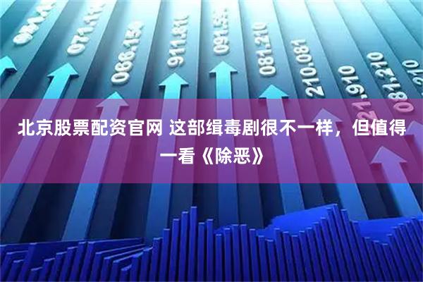 北京股票配资官网 这部缉毒剧很不一样,但值得一看《除恶》